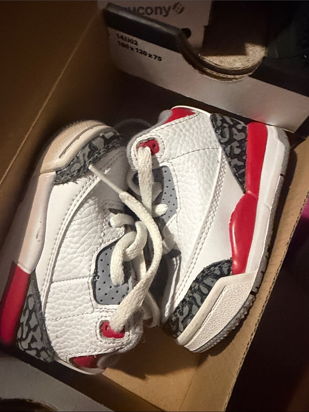 Jordan Kids White, Red & Gray Sneakers